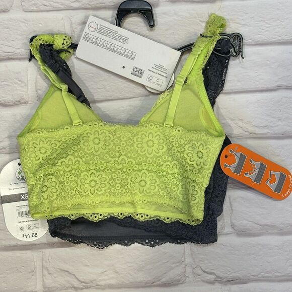 Girls Wonder Nation 2 Pack T-Shirt Bras Size XS 28 Yellow Gray - Picture 4 of 8